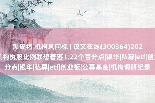 黑皮猪 机构风向标 | 汉文在线(300364)2024年三季度已显露前十大机构执股比例联想着落1.22个百分点|银华|私募|etf|创业板|公募基金|机构调研纪录