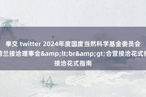 拳交 twitter 2024年度国度当然科学基金委员会与荷兰接洽理事会&lt;br&gt;合营接洽花式指南